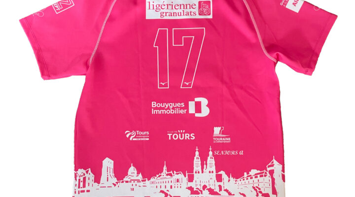 LOT 17 MAILLOT DE L’USTOURS ROSE COLLECTOR DÉDICASSÉ 3XL