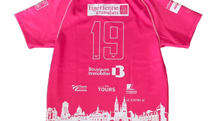 LOT 19 MAILLOT DE L’USTOURS ROSE COLLECTOR DÉDICASSÉ XXL